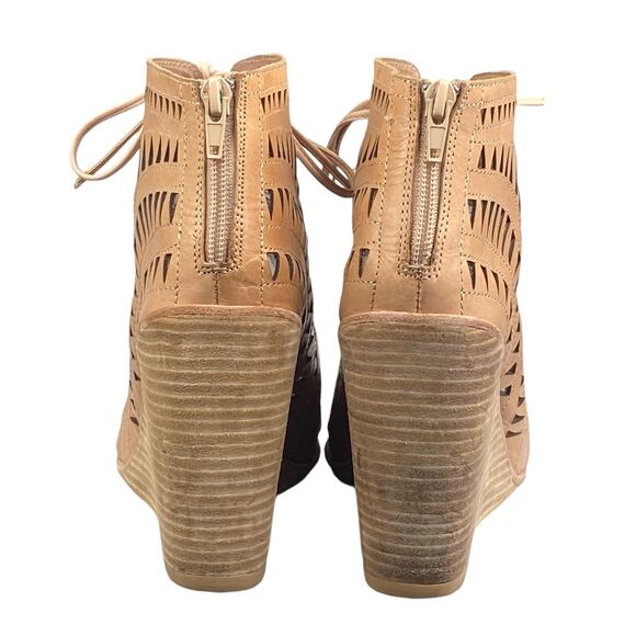 Jeffrey Campbell Women’s Rodillo Tan Leather Wedge Sandal Size US 9.5 - Picture 8 of 12